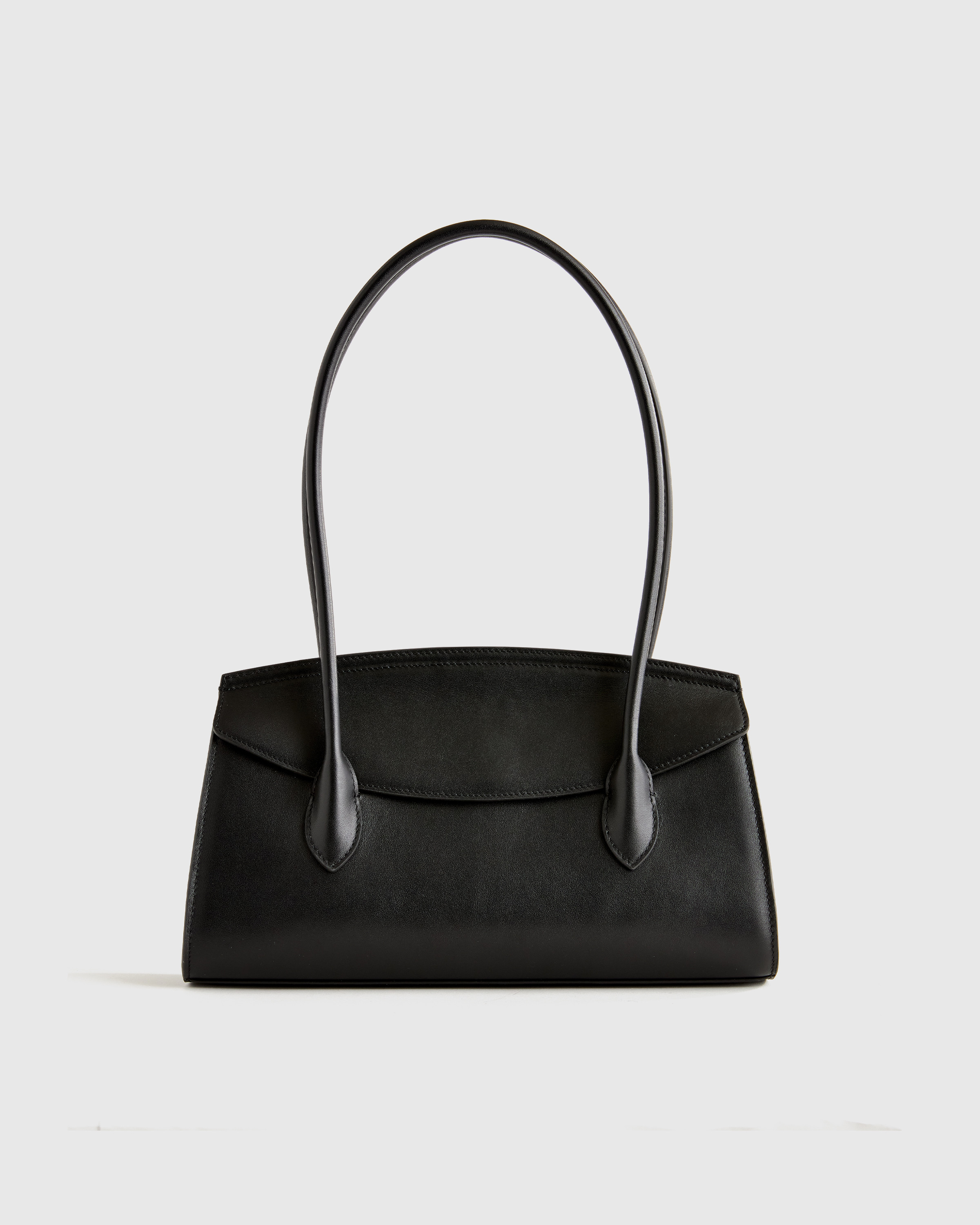 Quince | Women's Italian Leather Double Strap Shoulder Bag in Black | Quince