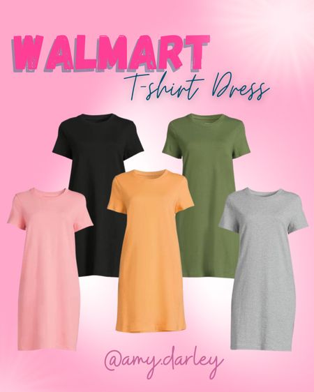 Mid length t-shirt dresses for summer from Walmart! 

#LTKSeasonal #LTKstyletip #LTKunder50