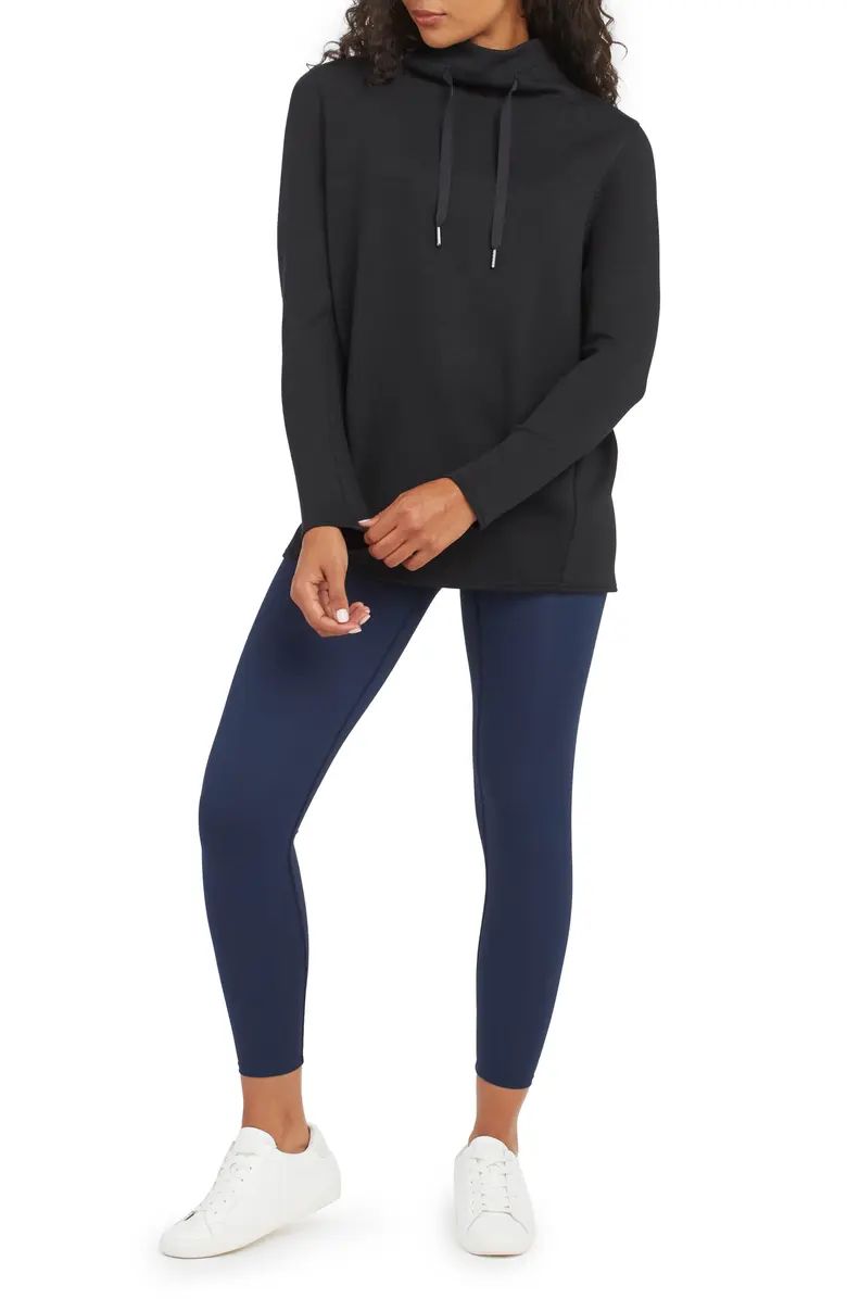 A silky scuba knit adds to the luxe comfort of an off-duty sweatshirt featuring with an inverted ... | Nordstrom