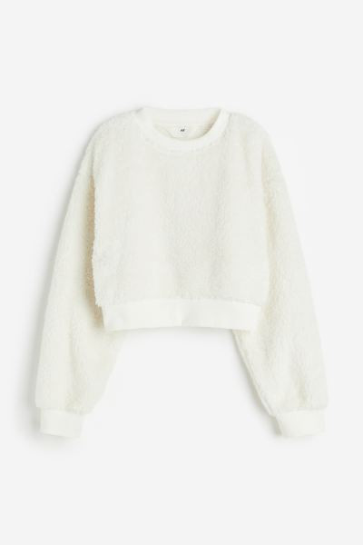 Pile Sweatshirt - White - Kids | H&M US | H&M (US + CA)