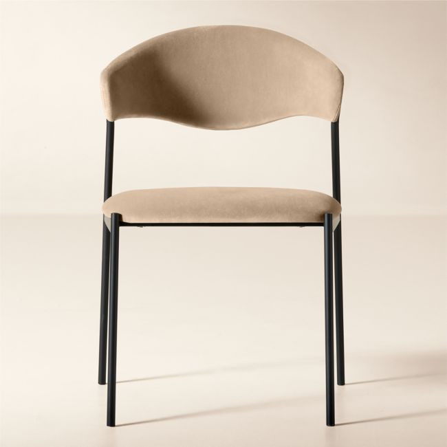 Damato Sand Velvet Dining Chair | CB2
