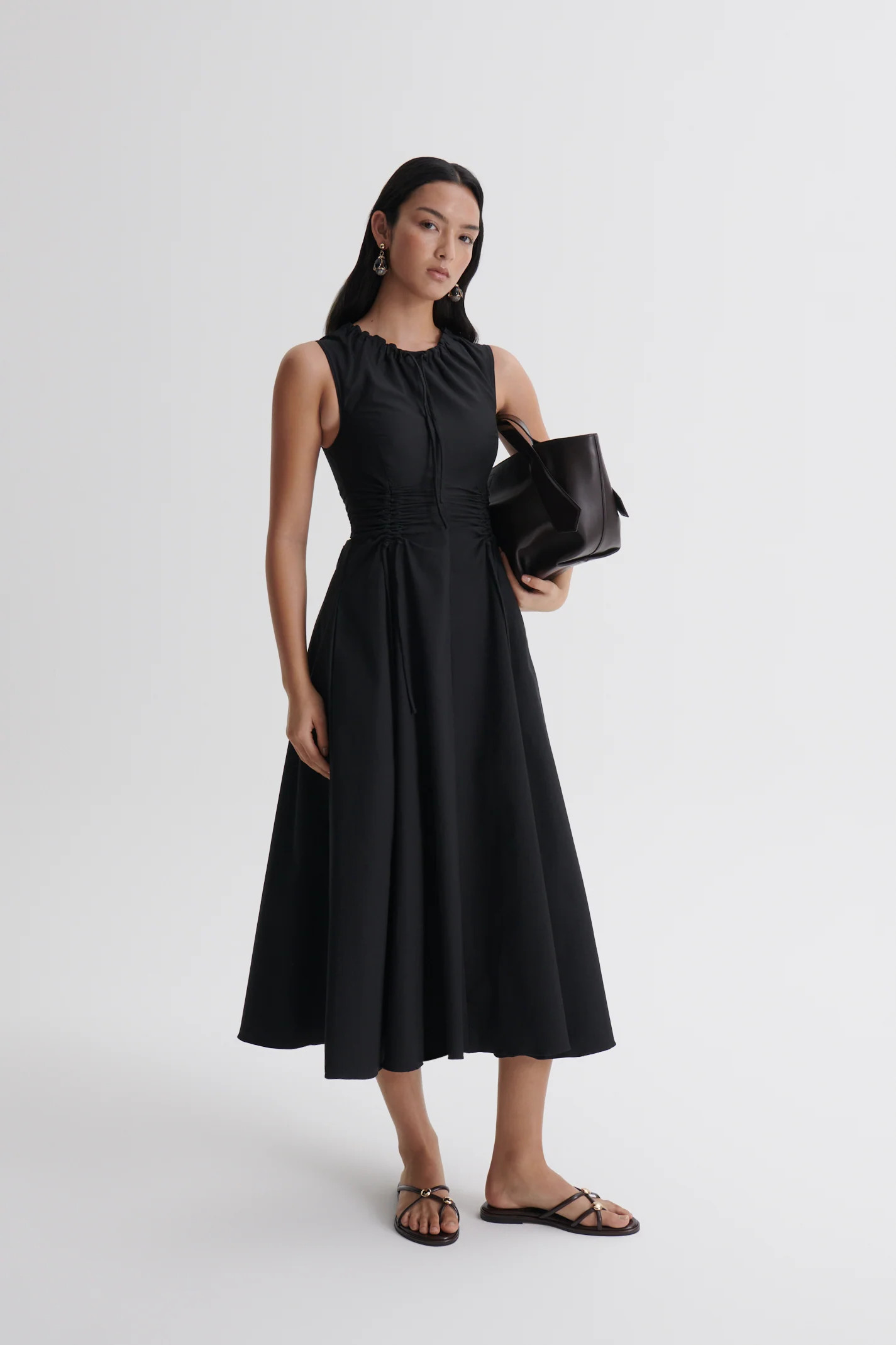 COTTON SATEEN CARGO DRESS - BLACK - Scanlan Theodore | Scanlan Theodore