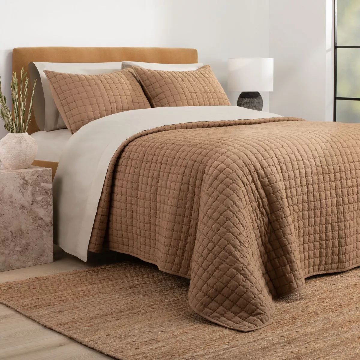 Nate Home by Nate Berkus Solid Cotton Textured Quilt Set | Target