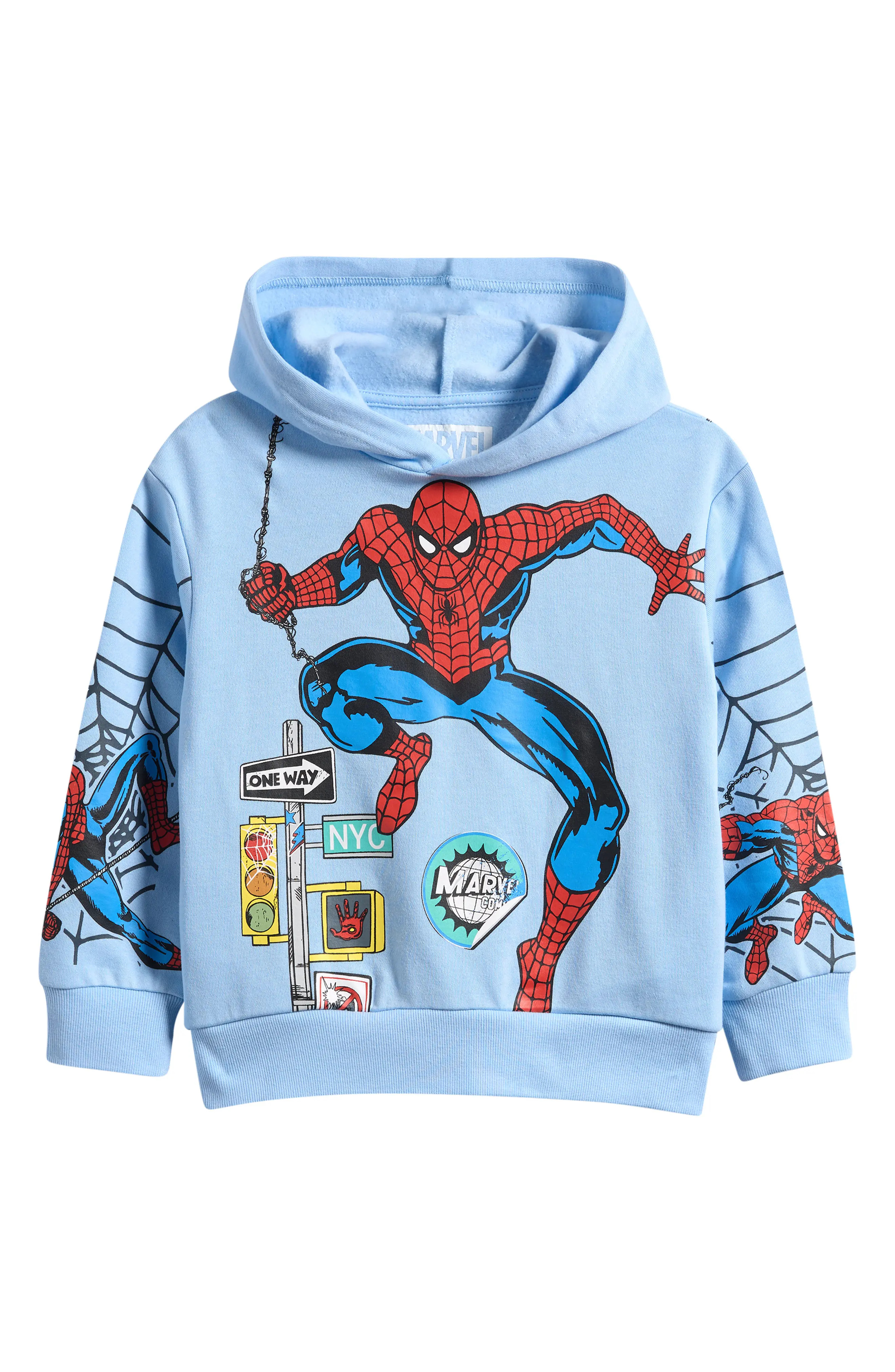 Kids' Spider-Man Spidey Webs in NYC Fleece Graphic Hoodie (Men) | Nordstrom | Nordstrom