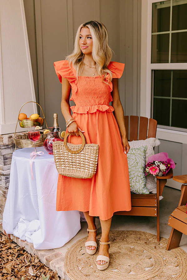 Galveston Coast Midi In Orange | Impressions Online Boutique