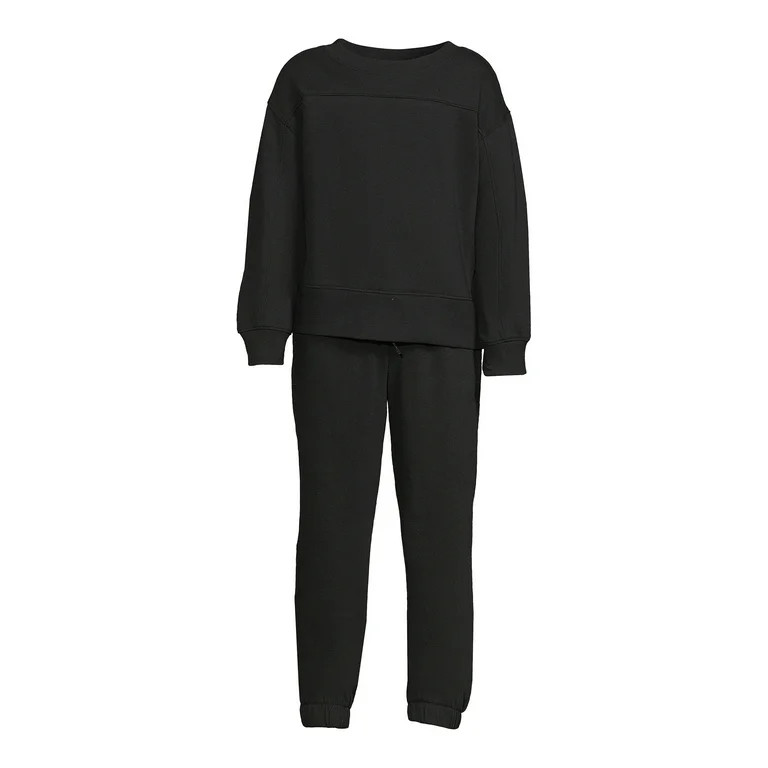 Athletic Works Girls’ Fleece Sweatshirt and Sweatpants Set, 2-Piece, Sizes 4-18 & Plus | Walmart (US)