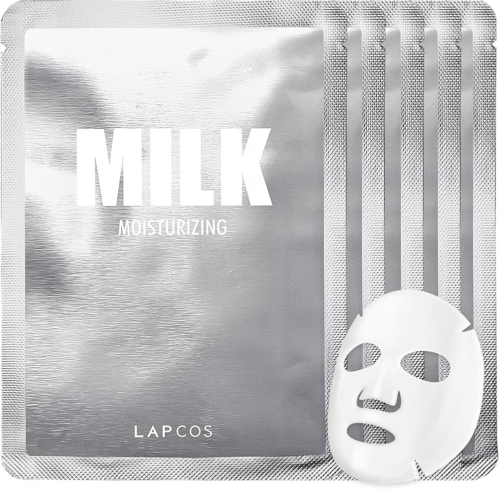 LAPCOS Milk Sheet Mask, Moisturizing Daily Face Mask to Replenish and Restore Dry Skin, Korean Be... | Amazon (US)