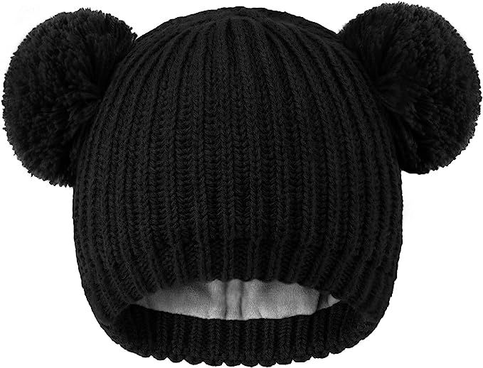 FURTALK Toddler Winter Hat Pom Beanie Fleece Lined Knit Hats for Baby Kids Boys Girls 1-3 Years | Amazon (US)