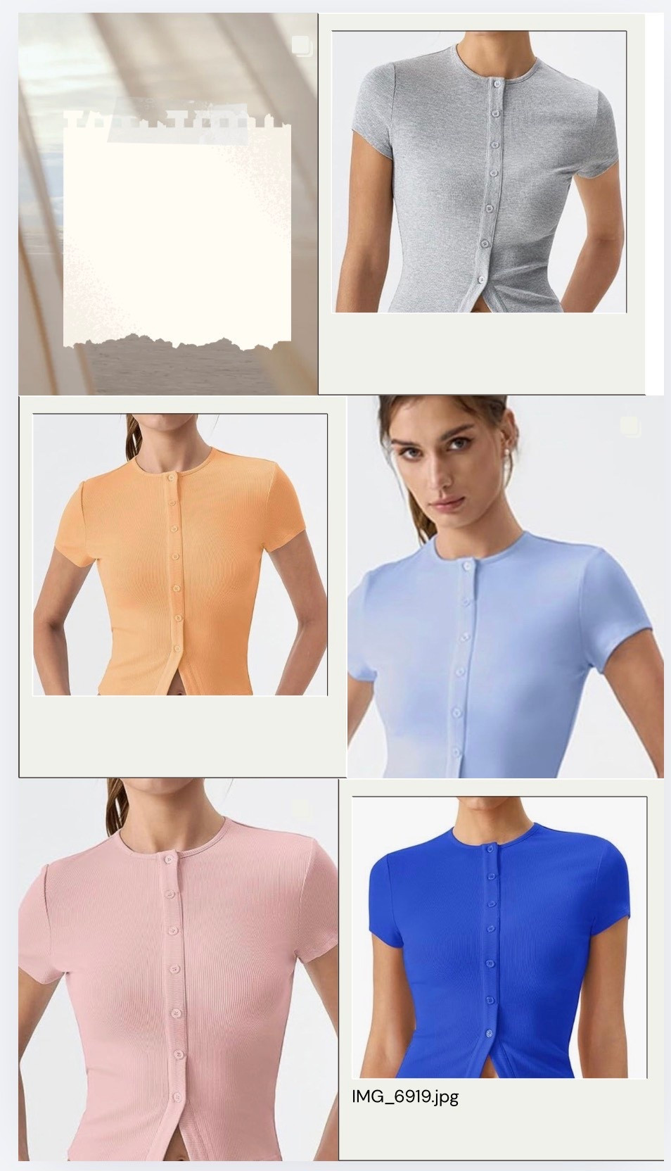 The perfect button front, stretch tee! Comes in so many great Spring colors!