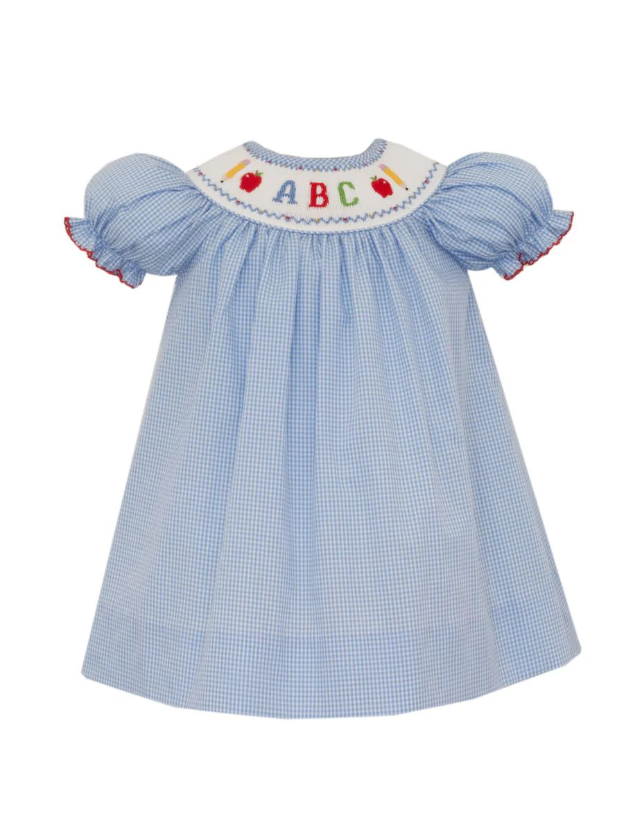 Petit Bebe ABC GIRL\u00b4S - Peri Blue Gingham Bishop | Persnickety