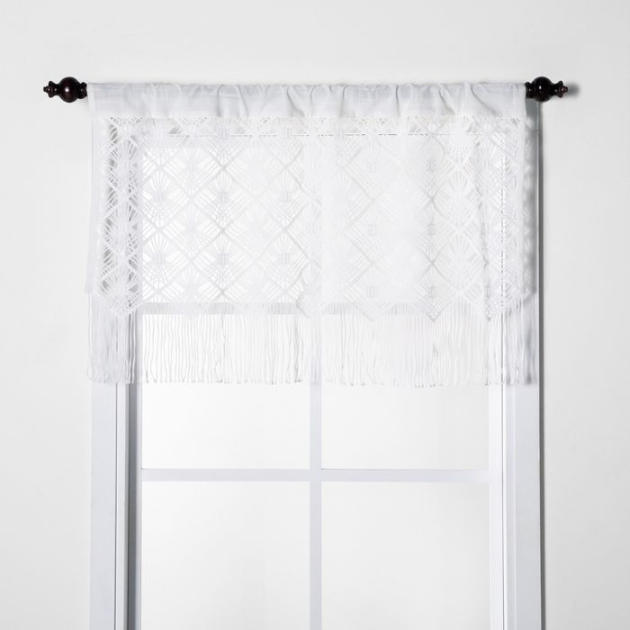 24"x41" Macrame Sheer Window Valance White - Opalhouse™ | Target