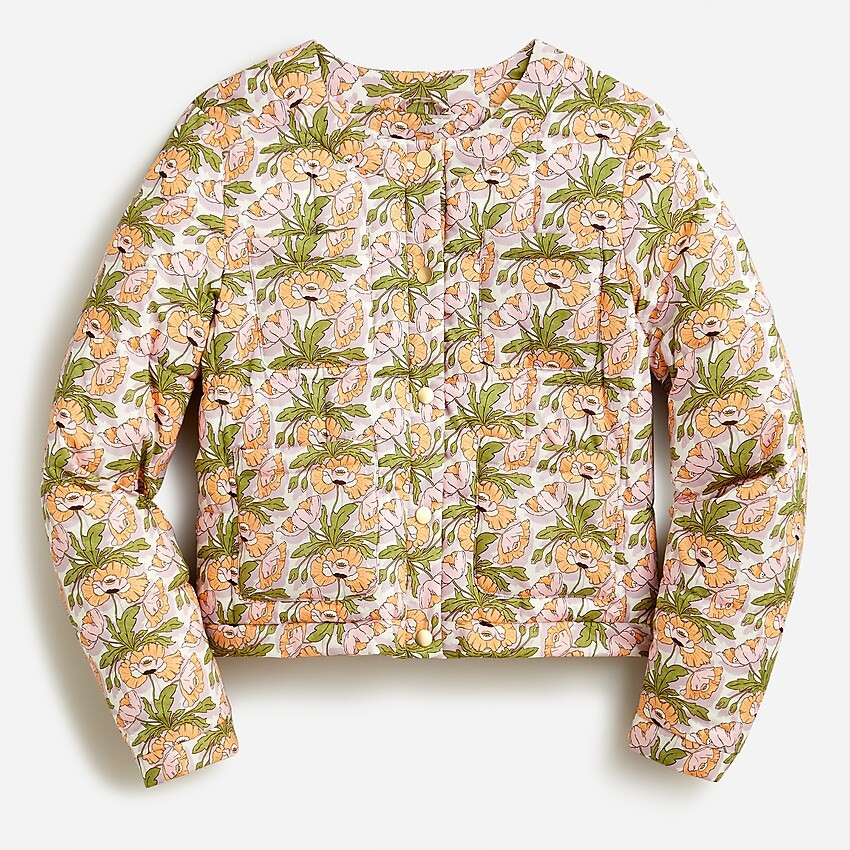 Quilted Louisa puffer lady jacket in Liberty® Butterfield Poppy fabric | J. Crew US