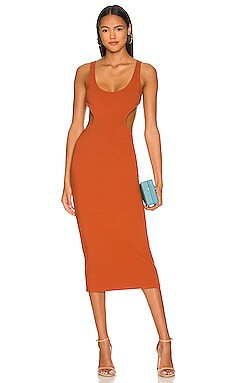 Lovers and Friends Aydin Midi Dress in Rust from Revolve.com | Revolve Clothing (Global)