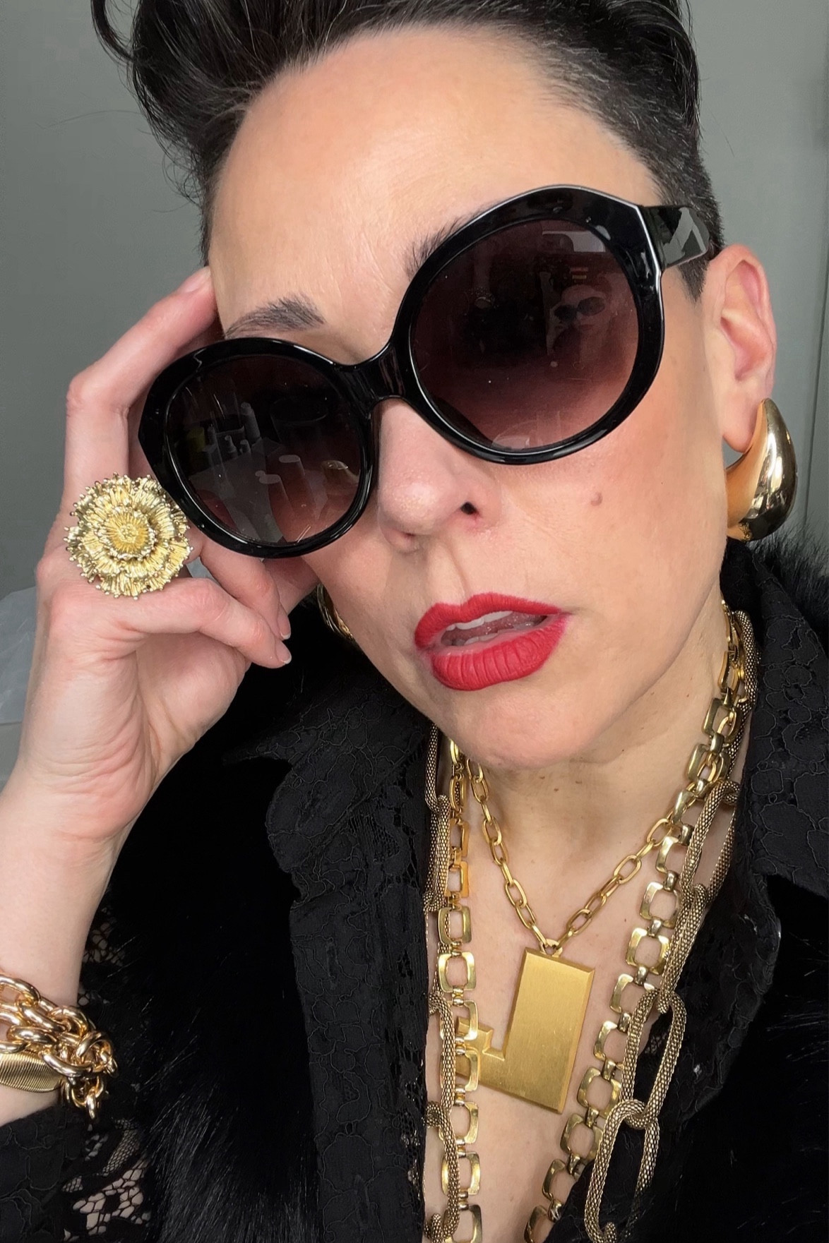 Mob Wife Aesthetic: The Series

Tune in this week for a new style up series!

Expect lots of leopard print, leather, black monochromatic looks, faux fur, gold jewelry, and the opposite of quiet luxury!

This week’s look is all black… with a mix of lace, faux leather, suede, and faux fur… The different textures play with light and shadow, and create more dimension to the look.

The mob wife aesthetic is not quite luxury—it is “smack you upside the head” luxury, so layer all of your big baubles, chains, and chunky bracelets. More is more for this vibe. 

And don’t forget the oversized sunglasses and statement bag. 

Be sure to come back throughout the week for more looks in this series! 

#LTKover40 #LTKmidsize #LTKstyletip