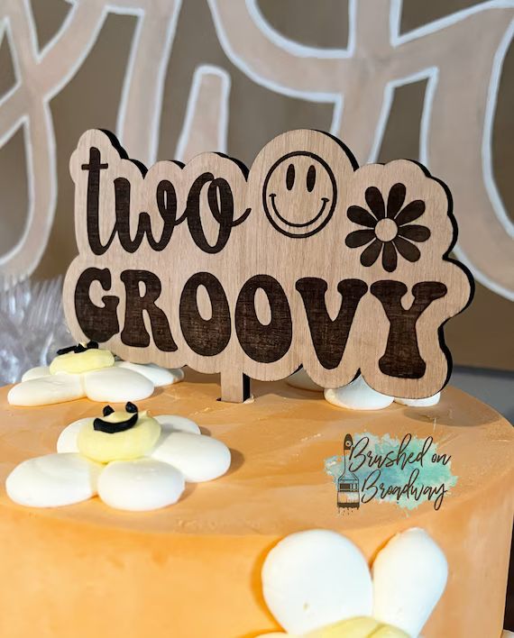 TWO groovy Cake topper, Groovy cake topper, Second birthday cake topper, Wooden cake topper | Etsy (US)