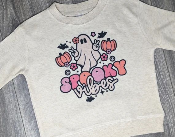 Toddler Retro Halloween Sweater Kids Spooky Vibes Halloween - Etsy | Etsy (US)
