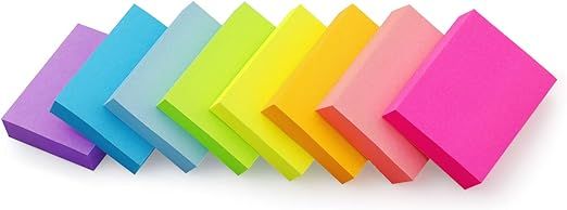 Sticky Notes 1.5x2 inch Bright Colors Self-Stick Pads 8 Pads/Pack 100 Sheets/Pad Total 800 Sheets | Amazon (US)