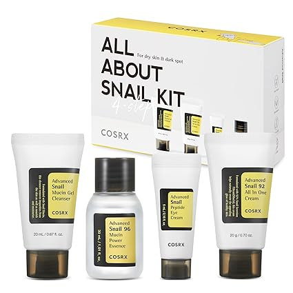 COSRX All About Snail Mucin Korean Skin Care Set, Mini Travel Essentials, Travel Size Gift Set wi... | Amazon (US)