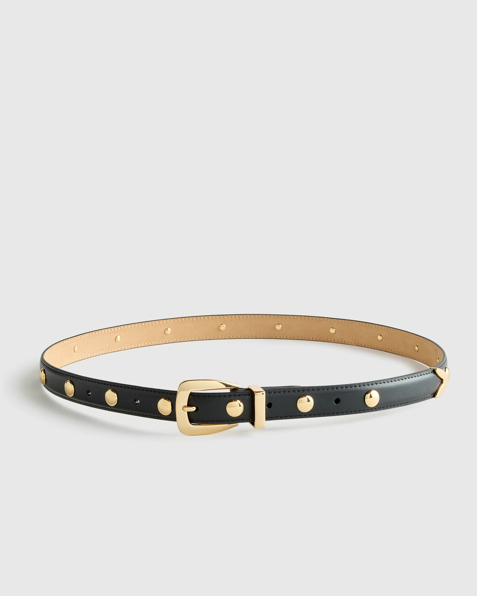 Alyssa European Leather Studded Skinny Belt | Quince