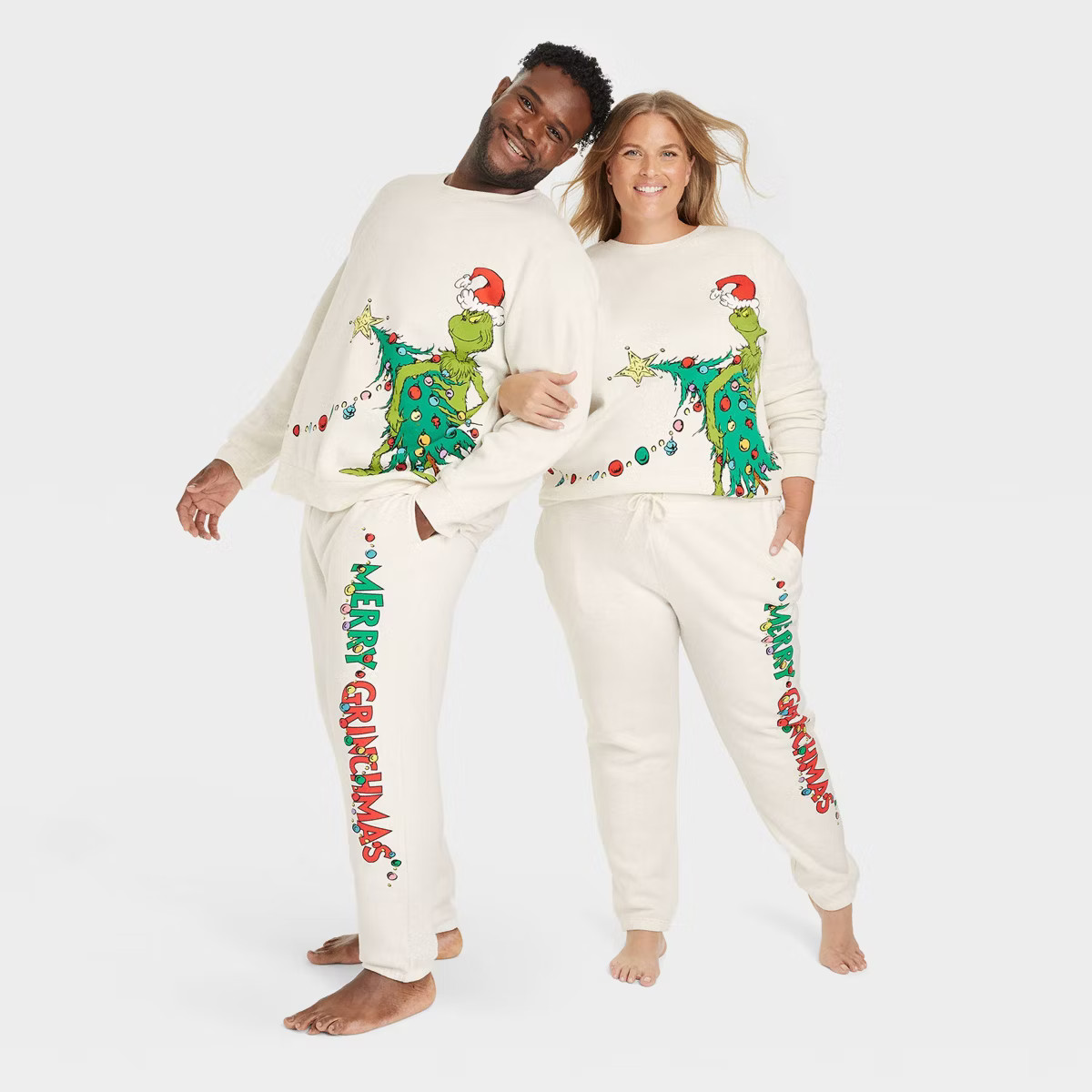 Adult The Grinch Graphic Joggers - Oatmeal | Target