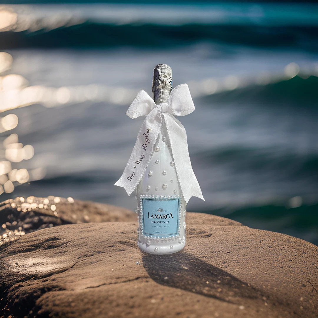 Pearl Polka Dot Style Champagne Bottle - Etsy | Etsy (US)