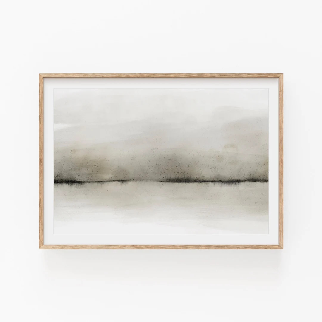 Beige Watercolor Landscape Art Print: Minimalist Modern Wall Decor (digital Download) - Etsy | Etsy (US)