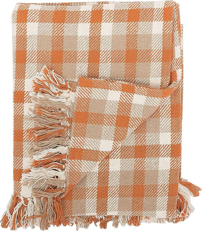 C&F Home Dunmore Plaid Fall Autumn Throw Blanket with Fringe Cotton Machine Washable Soft Cozy fo... | Amazon (US)
