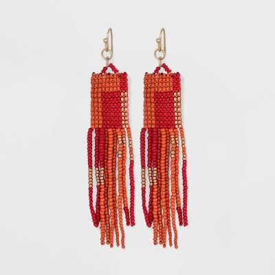 Striped Beaded Drop Earrings - Universal Thread™ | Target