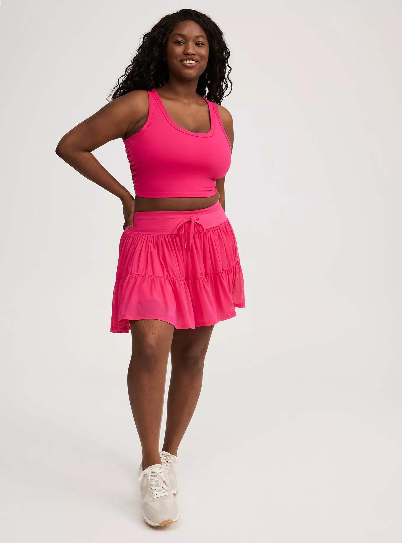 Mesh Ruffle Active Skirt with Bike Short | Torrid (US & Canada)
