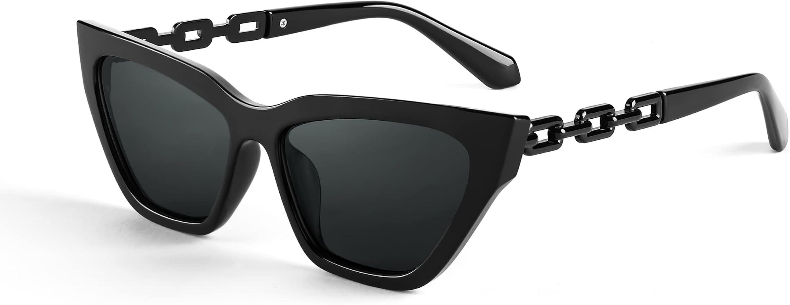 FEISEDY Fashion Vintage Square Cat Eye Sunglasses Women Retro Trendy Style Frame With Chain Desig... | Amazon (US)