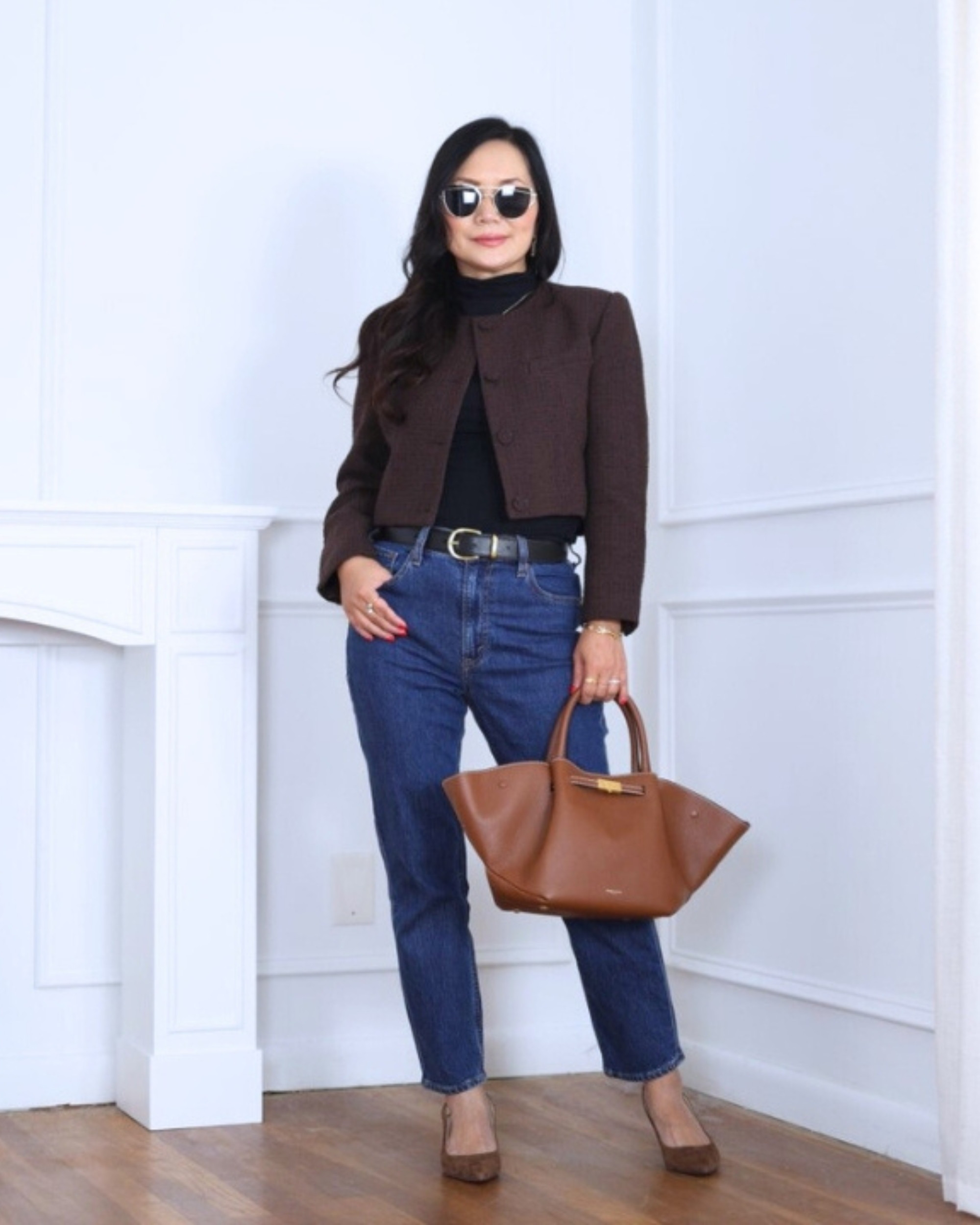 Wearing a tweed jacket from Aritzia with a mock neck top from Quince and jeans from Abercrombie — a mix of classic and casual that always feels polished. I’m 5’2, wearing size S.

#LTKOver40 #LTKStyleTip #LTKPetite