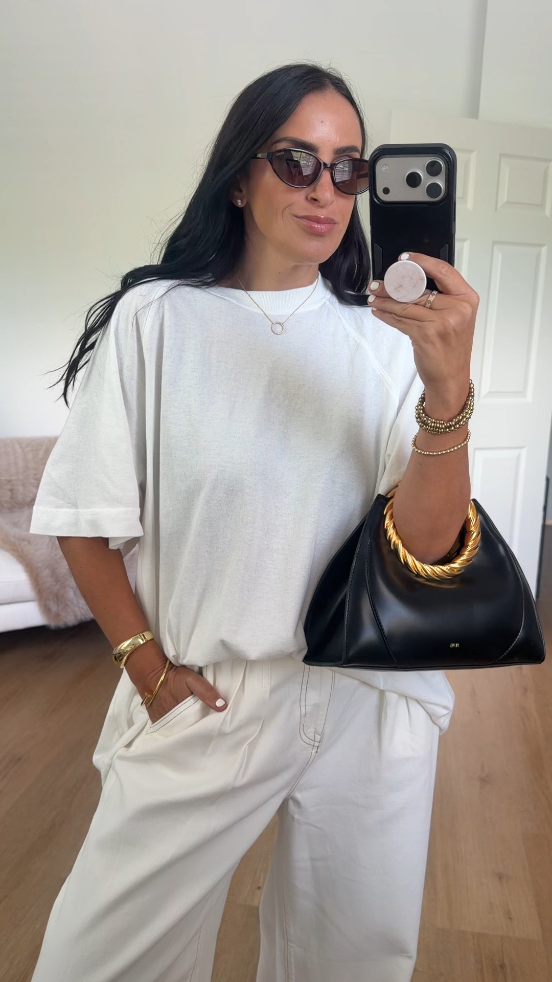 Free people icon tee wearing size small.