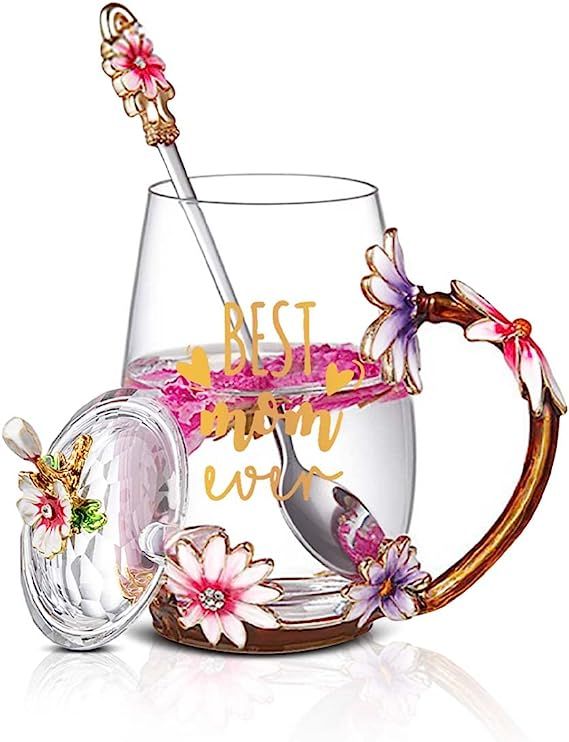 Luka Tech Mothers Day Gifts For Mom,Mom Gifts From Daughter Son,Daisy Flower Glass Tea Cups Best ... | Amazon (US)