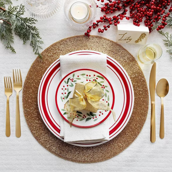 20pc Stainless Steel Silverware Set Gold - Threshold™ | Target