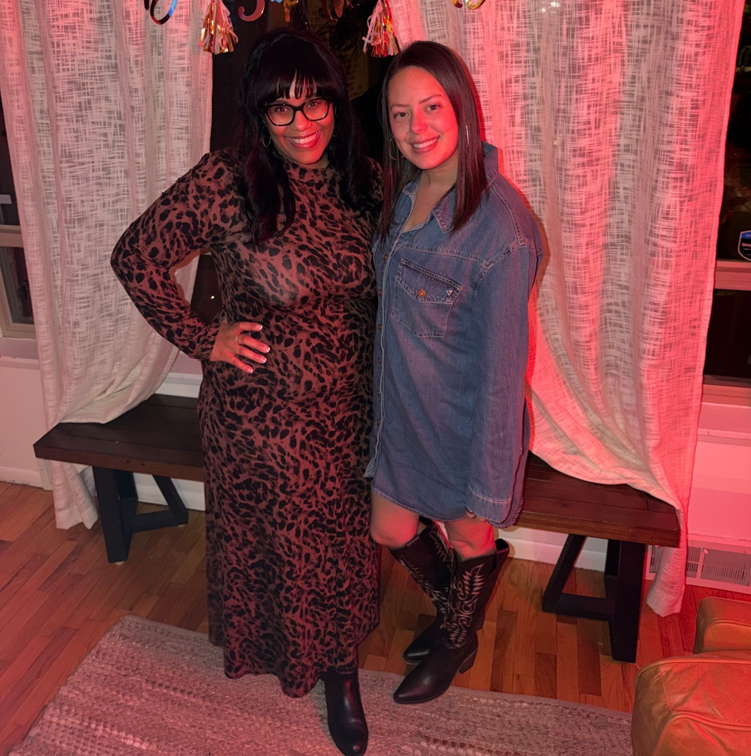 Wore the cutest outfit for a girls dinner. This denim dress paired with cowgirl boots is the perfect look! I am wearing my normal size medium in the dress and 8 in the boots! 

#LTKSaleAlert #LTKootd