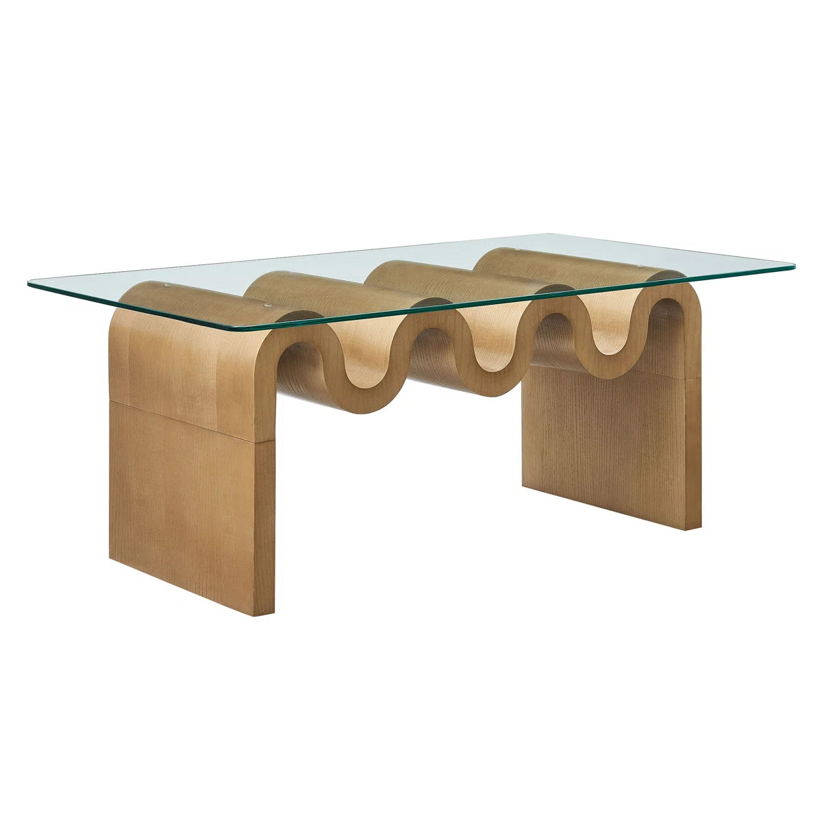 Ondine Glass Top Coffee Table In Spiced Apple | Wayfair North America