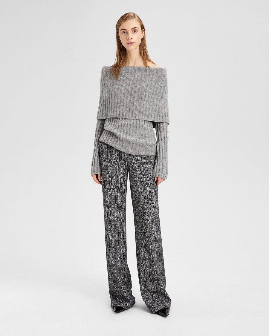 Theory Off-The-Shoulder Foldover Pullover | Theory