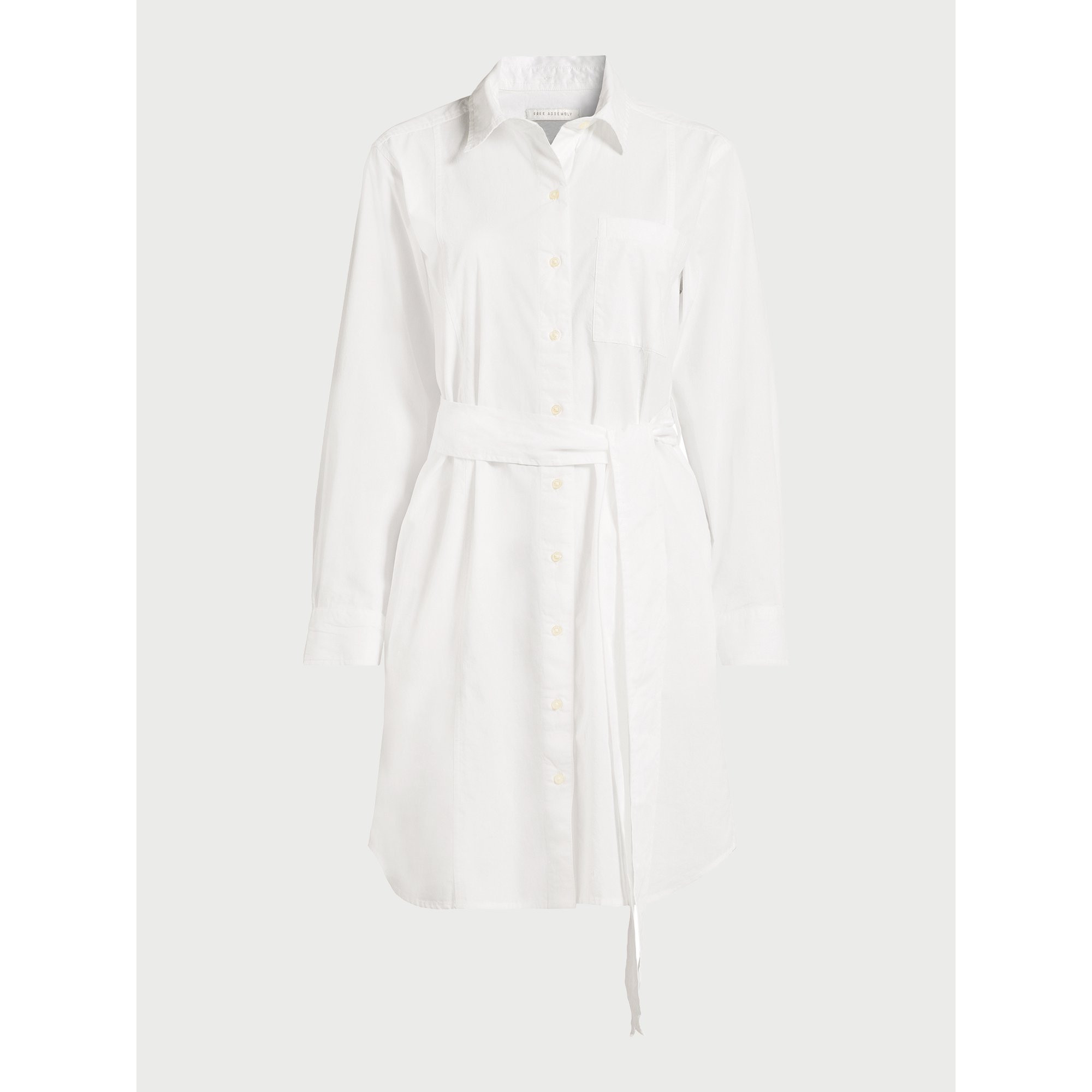 Free Assembly Mini Shirtdress with Long Sleeves, Sizes XS-XXXL | Walmart (US)