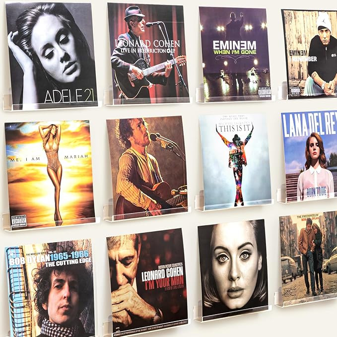 12 Pack Vinyl Record Holder, 12" Vinyl Wall Mount Shelf, Record Holder for Display and Storage, F... | Amazon (US)