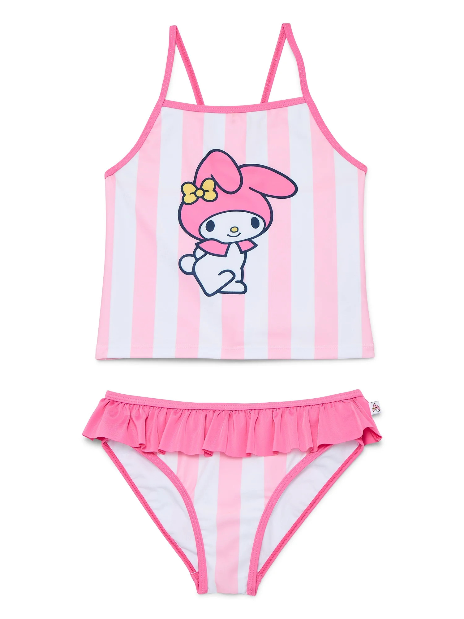 Wonder Nation Girls Hello Kitty My Melody Tankini Top and Bikini Bottoms Set, 2-Piece, Sizes 4-12 | Walmart (US)