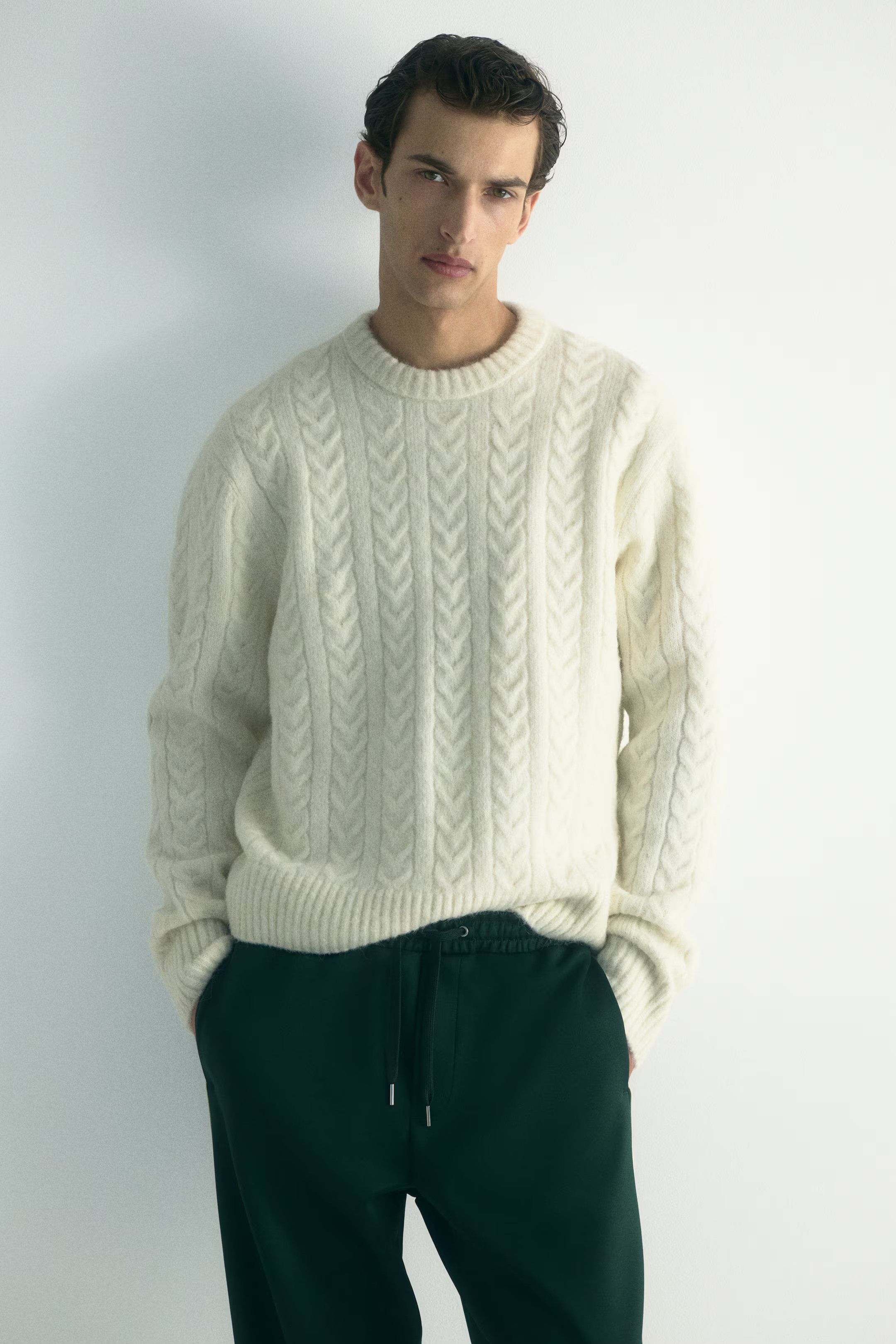 Zopfpullover in Regular Fit - Beige - Men | H&M DE | H&M (DE, AT, CH, NL, FI)