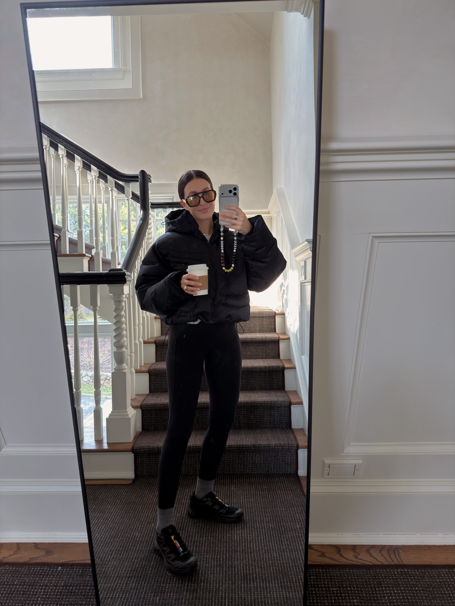 My jacket is 50% off! School drop off outfit, workout outfit 
Jacket : medium 
Leggings : 4
Sneakers : go down 1/2 size 

#LTKootd