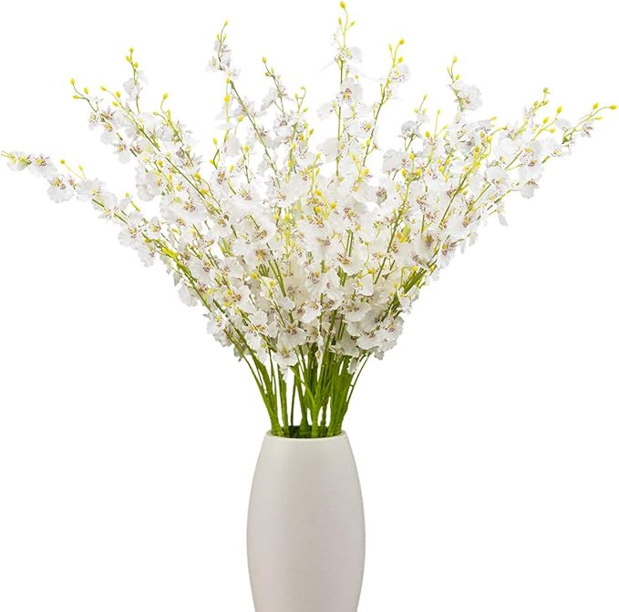 BOMAROLAN Artificial Orchid Silk Fake Flowers Faux Dancing Lady Orchids Stems Flower 10 Pcs Real ... | Amazon (US)