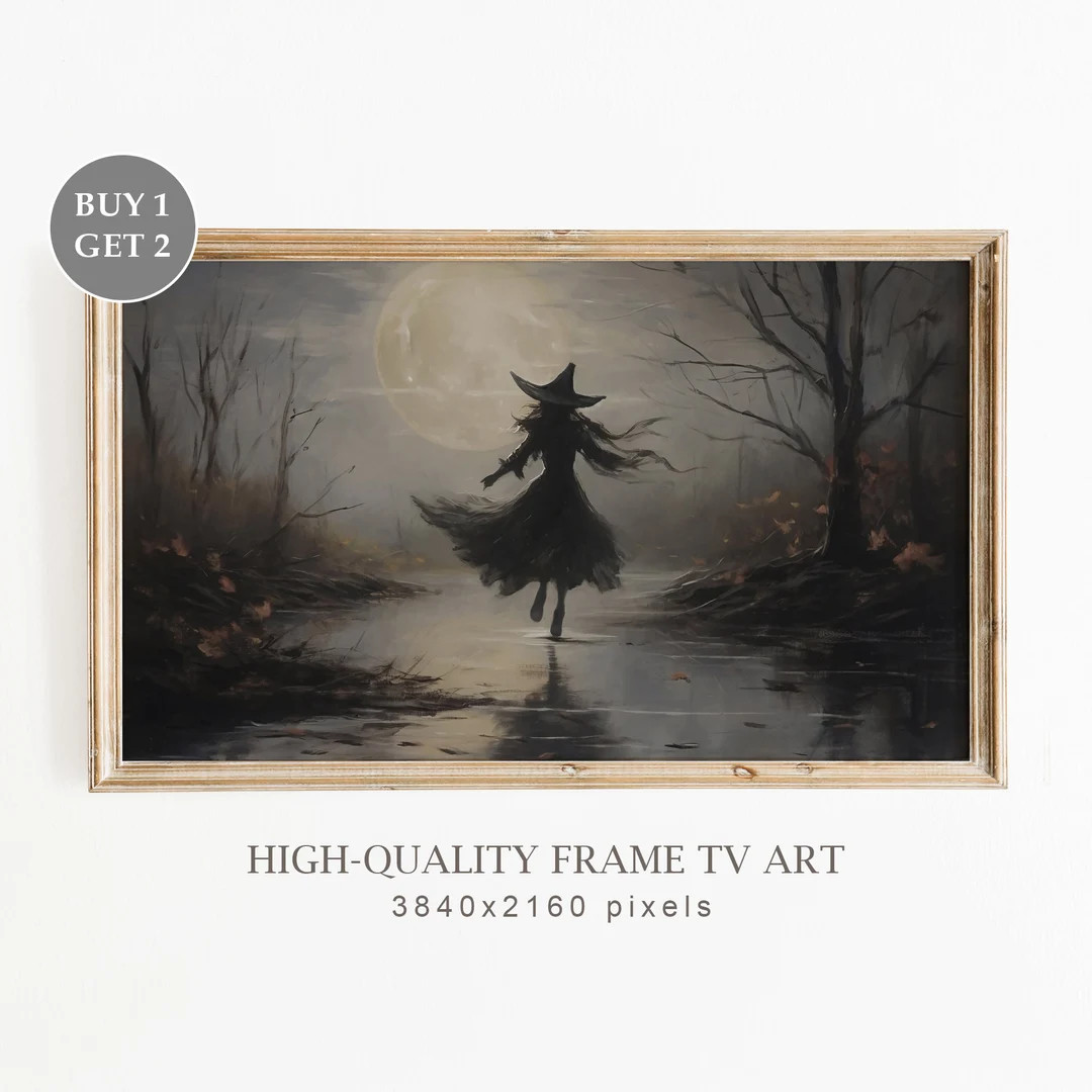 Frame TV Art Halloween Witch Halloween Frame TV Art Vintage - Etsy | Etsy (US)