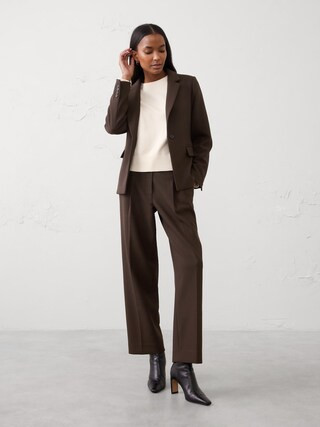 Straight High-Rise Double Weave Trouser | Banana Republic Factory