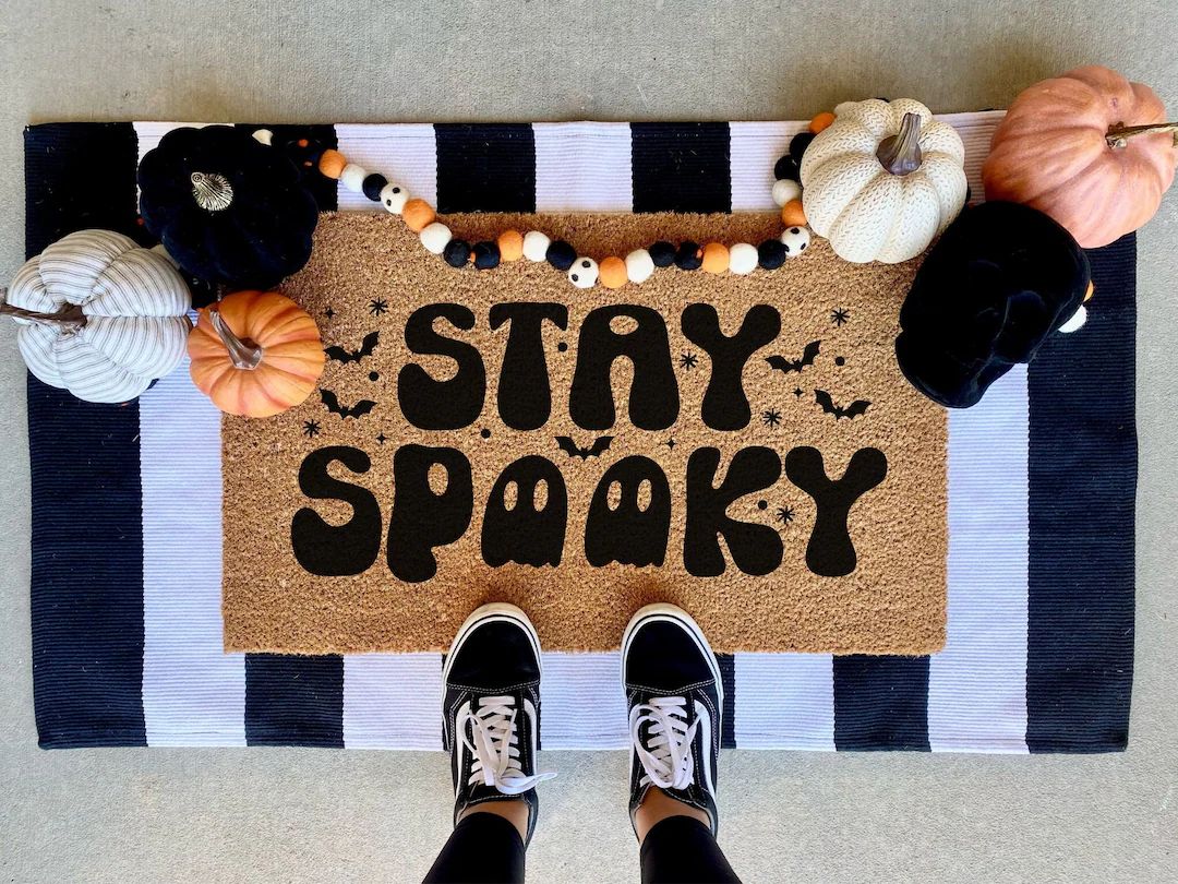 Stay Spooky Halloween doormat, Halloween Doormat, pumpkin, fall decor, personalized doormat, funn... | Etsy (US)