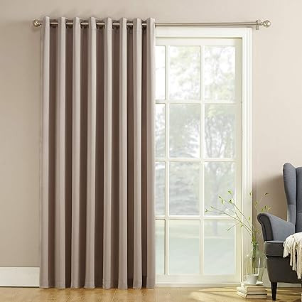 Sun Zero Barrow Extra-Wide Energy Efficient Sliding Patio Door Curtain Panel with Pull Wand, 100"... | Amazon (US)