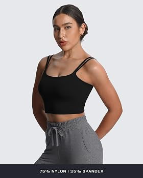Aoxjox Women's Workout Sports Bras Fitness Yoga Crop Tank Twist Back Cami | Amazon (US)