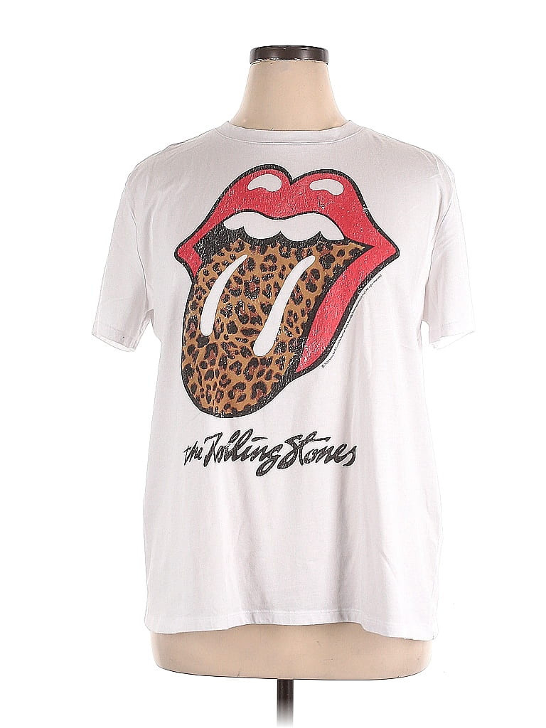 The Rolling Stones Short Sleeve T-Shirt: White Tops - Size X-Large | ThredUp