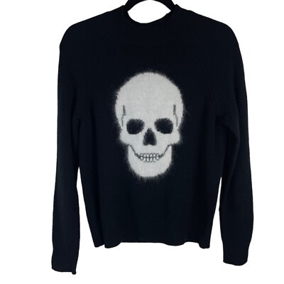 27 Miles Wool Cashmere Blend Skull Crew Neck Pullover Sweater Black Size S  | eBay | eBay CA